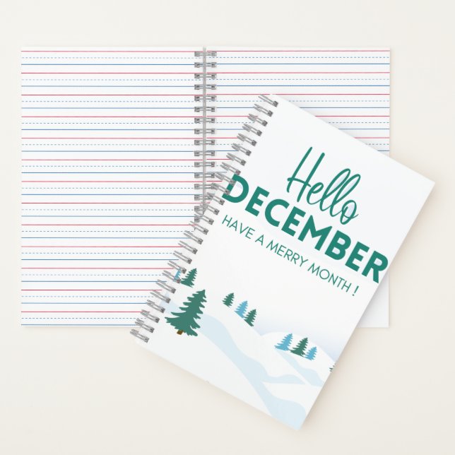 Carnet BonjourDécembre JoyeuxNoël ArbreCarnet Spiral (À l'intérieur)