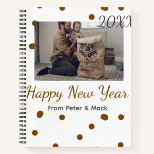 Carnet Bonne année Père célibataire ajouter photo nom bru