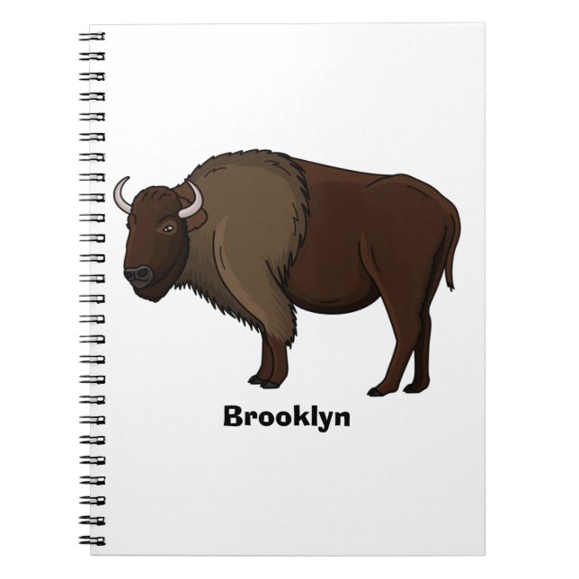 Carnet Bonne illustration de bison américain (Devant)