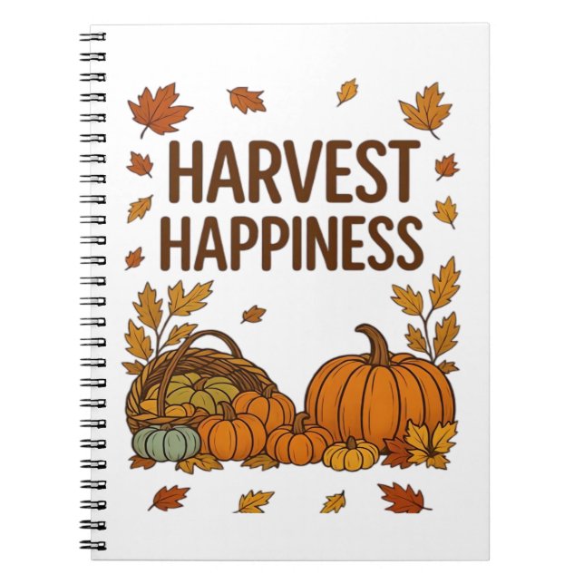 Carnet Bonne récolte - Citrouille d'automne et feuilles d (Devant)