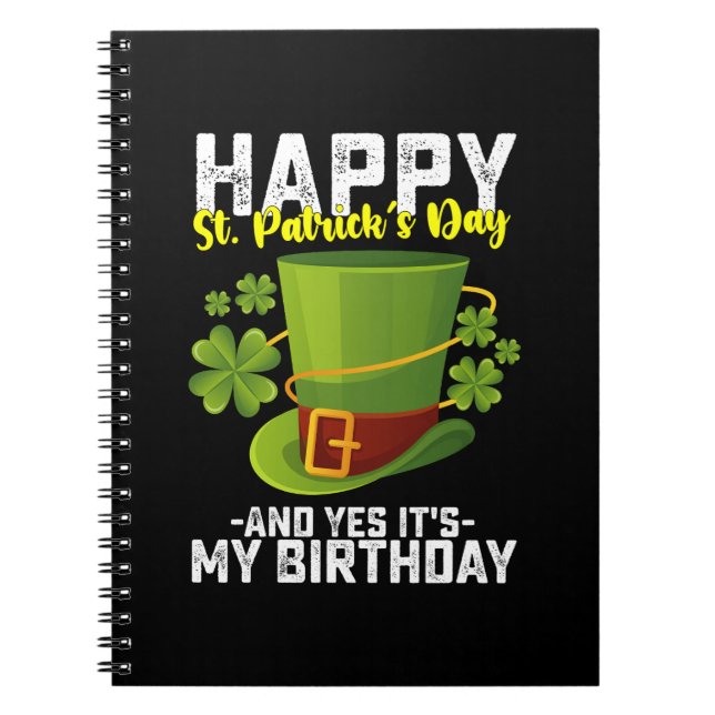 Carnet Bonne Saint Patrick et oui c'est mon anniversaire (Devant)