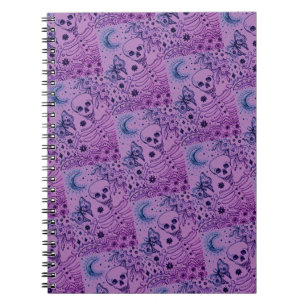 CARNET BONNES DANS LE SKELETON DE JARDIN, LUNE D'ART FOLK