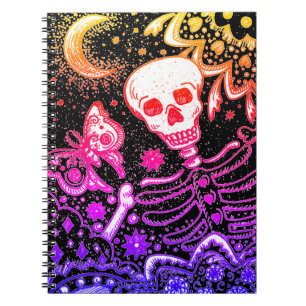 CARNET BONNES DANS LE SKELETON DE JARDIN, LUNE D'ART FOLK