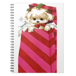 Carnet Bonsoir de Noël, coquelicot Bichon Lhasa Maltese