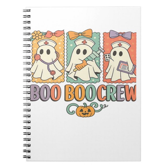 Carnet Boo boo crew nurse halloween shirt|nurse shirting  (Devant)