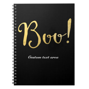 Carnet Boo ! Halloween Faux Gold Foil