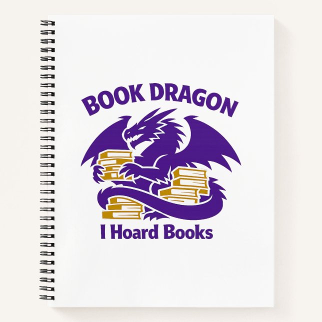 Carnet Book Lover Notebook | Book Dragon I Hoard Books Jo (Devant)