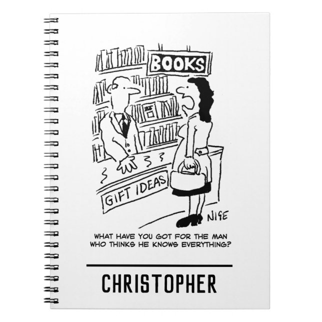 Carnet Bookshop Customer pose une question au commerçant (Devant)