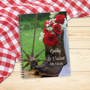 Carnet Boots de cowboy Rose rustique Pays Mariage occiden
