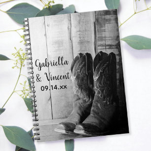 Carnet Boots rustiques Cowboy Pays Mariage occidental