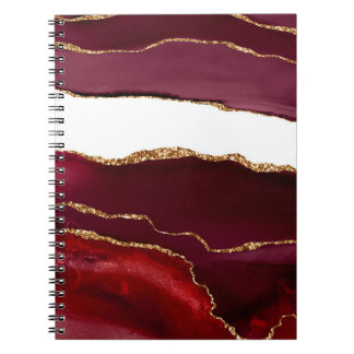Carnet Bordeaux Agate et Gold