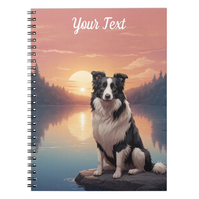 Carnet Bordure Collie par lac (Devant)