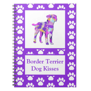 Carnet Bordure Terrier Chien Baisers Silhouette Cute PPY&