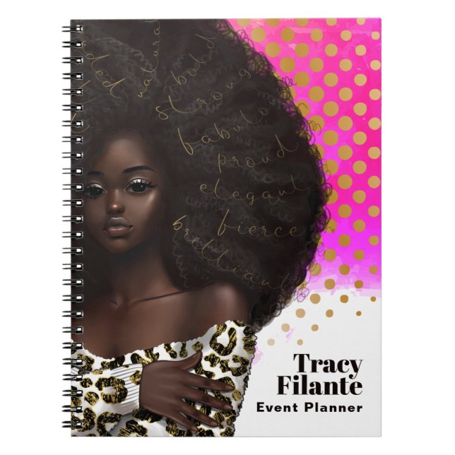 Carnet Boss Glam Chic Afro (Devant)