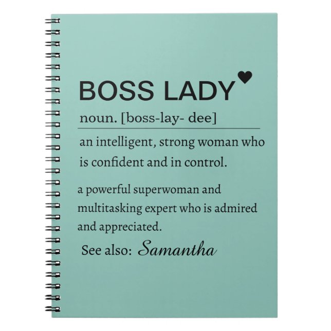 Carnet Boss Lady Definition Personalized  (Devant)