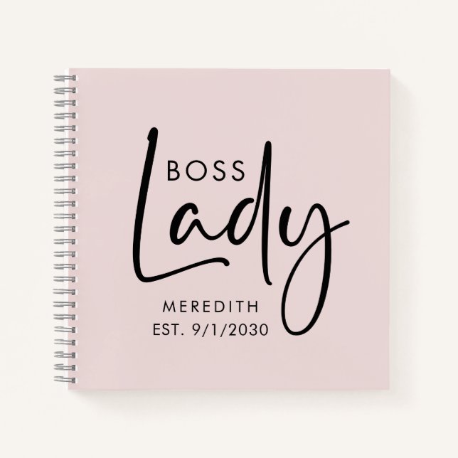 Carnet Boss Lady Logo Blush Pink Personnalisé (Devant)