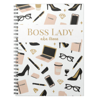 Carnet Boss Lady Notebook – Custom Name Gift for Women