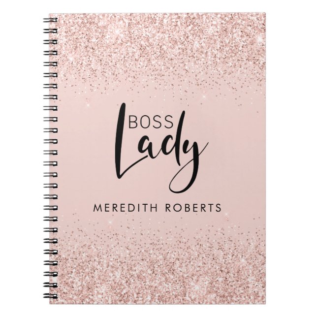 Carnet Boss Lady Rose Gold Blush Parties scintillant pers (Devant)