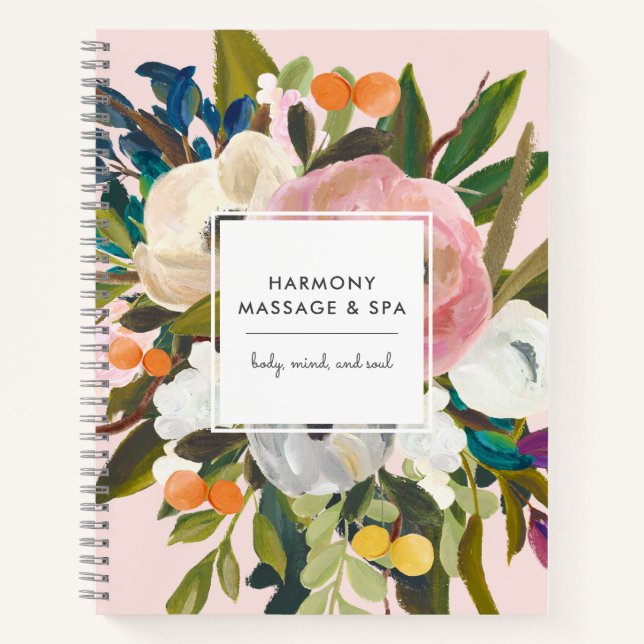Carnet Botanique Bliss Business | Floral moderne | Blush (Devant)