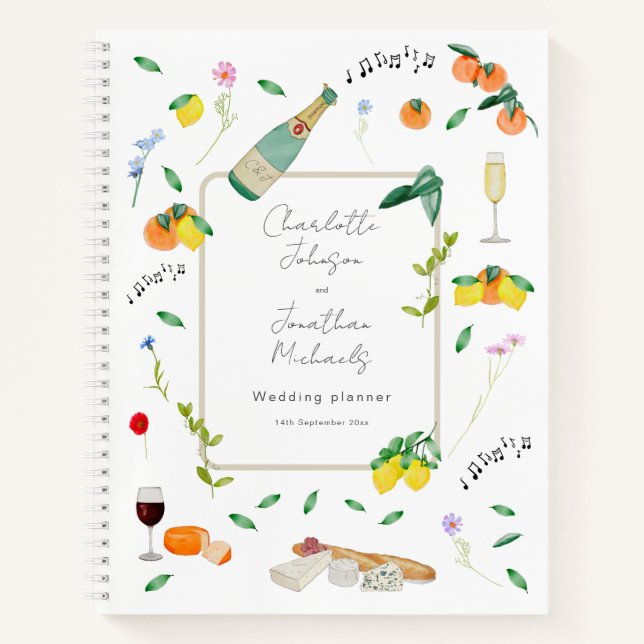 Carnet Botanique Boho Citrus Wedding planner d'été (Devant)