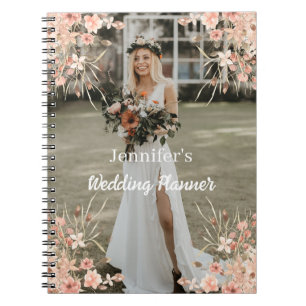 Carnet botanique élégant plan de mariage photo