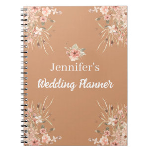 Carnet botanique marron automne automne wedding planner