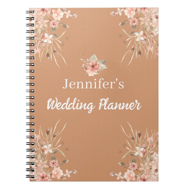 Carnet botanique marron automne automne wedding planner (Devant)