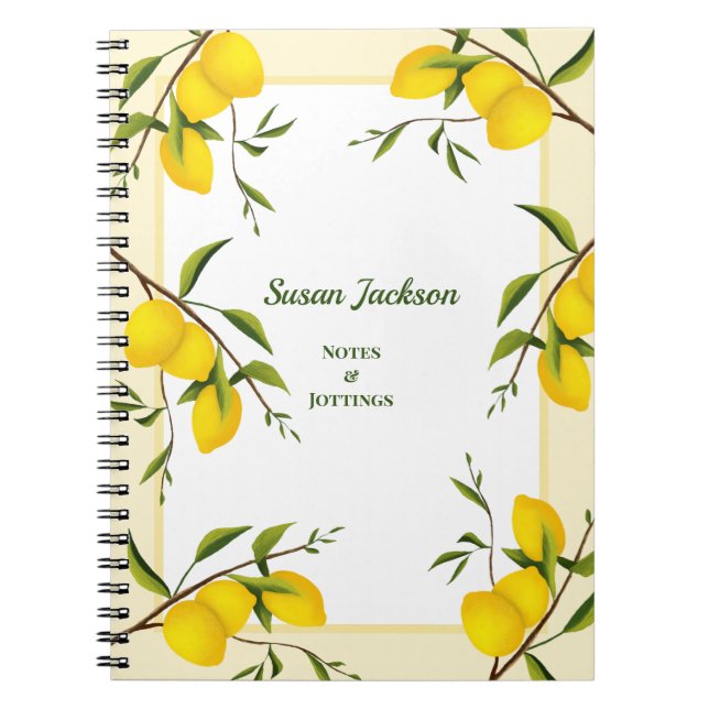 Carnet botanique personnalisé Citrus citron (Devant)