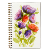 Botaniques Aquarelle Corail Violet