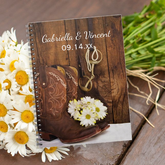 Carnet Botte de cowboy, Mariage campagnard de bit de chev (Créateur téléchargé)