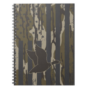 Carnet Bottomland Camo Chasse au canard américain Drapeau
