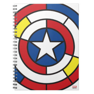 Carnet Bouclier abstrait de Captain America De Stijl