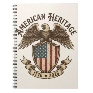 Carnet Bouclier de l'aigle américain vintage 2026 Semiqui