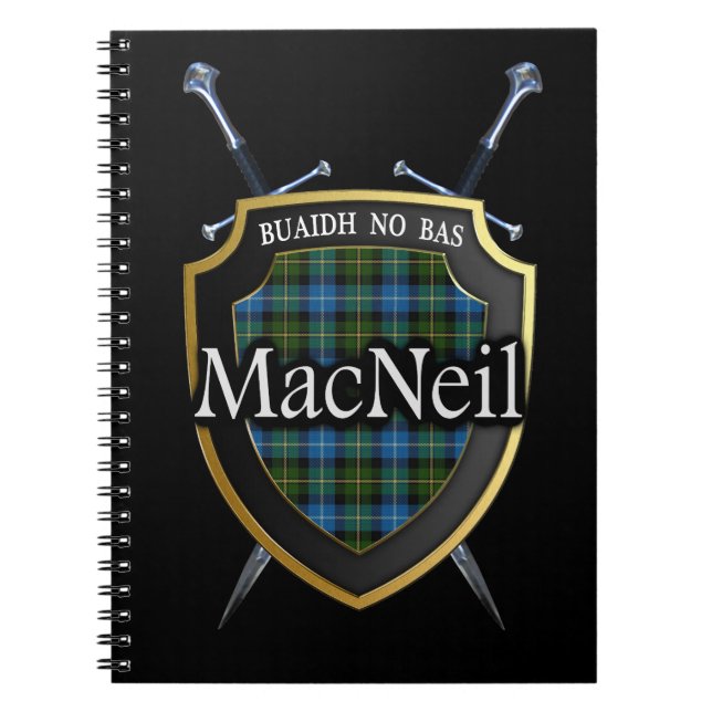 Carnet Bouclier et épées de tartan de MacNeil de clan (Devant)