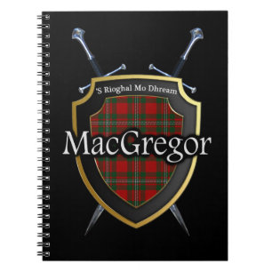 Carnet Bouclier et épées du tartan du clan MacGregor