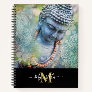 Carnet Bouddha Mala perles Mandala Bohemian Monogramme