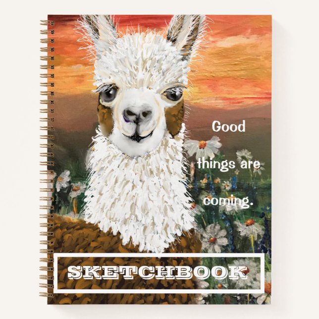 Carnet Boudding Artiste Sketchbook Mama Llama Spiral (Devant)