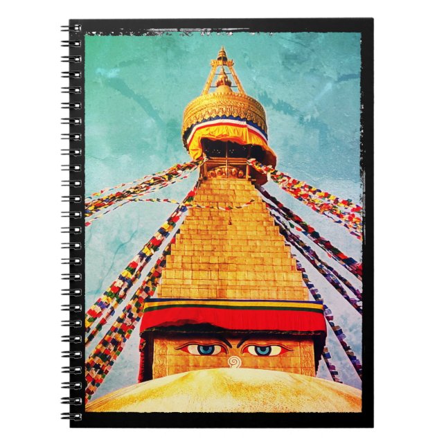 Carnet Boudhanath Stupa, Bouddha Eyes, Katmandou, Népal (Devant)