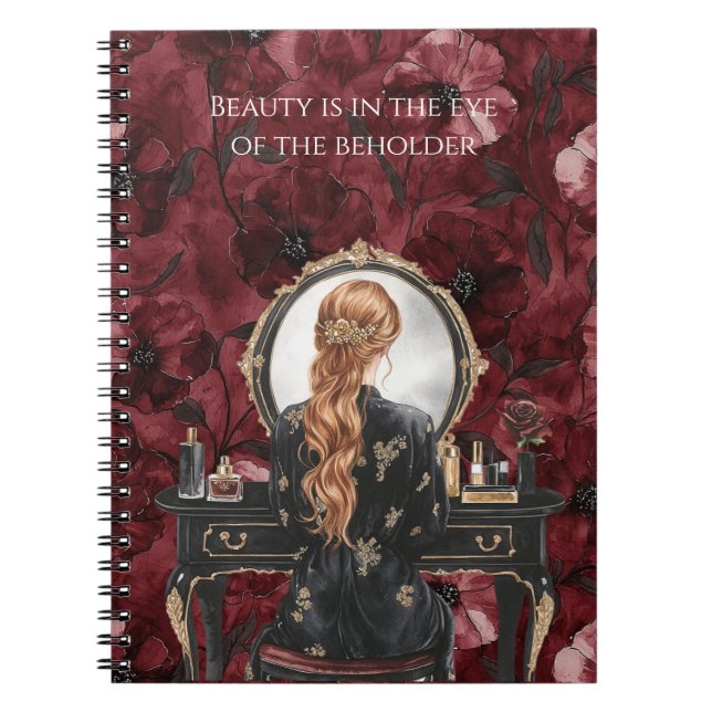 Carnet Boudoir Tête Rousse Floral Burgundy (Devant)