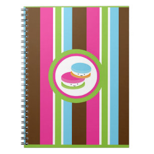 Carnet Boulangerie colorée mignonne Macarons Fun Stripe