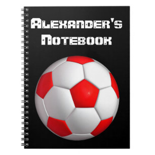 Carnet Boule de football rouge Personnaliser