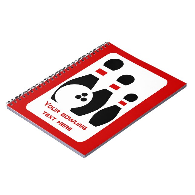 Carnet Boule de quilles et épingles rouge et noir (Côté gauche)
