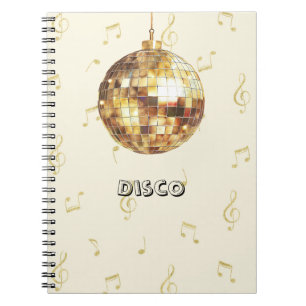 Carnet Boule disco dorée notes pailletées