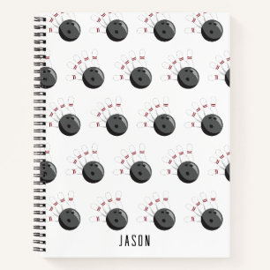 Carnet Boule et pinces de Bowling personnalisées Nom pers