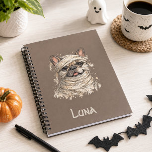 Carnet Bouledogue français Halloween Mummy mignonne