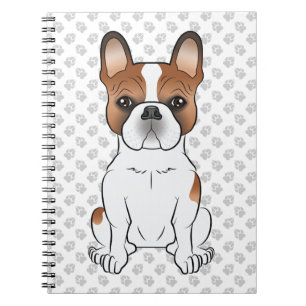 Carnet Bouledogue français pie rouge mignon chien de dess