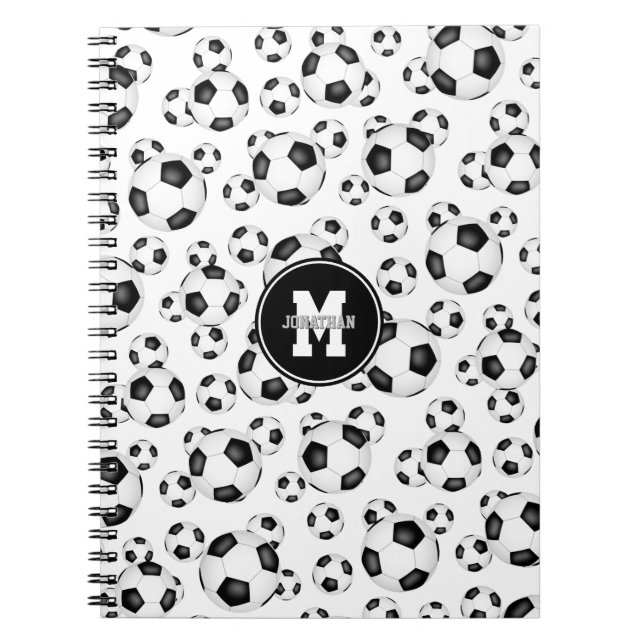 Carnet boules de football motif garçons filles sports (Devant)