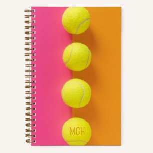 Carnet Boules de tennis Monogramme personnalisées