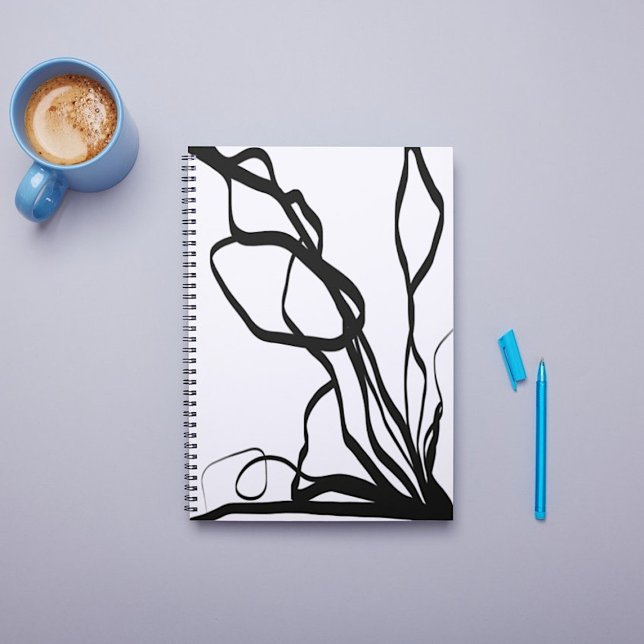 Carnet Bouquet Blanc : Abstrait blanc & noir (Créateur téléchargé)