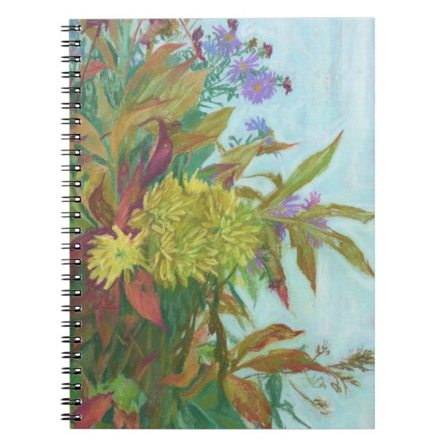 Carnet Bouquet d'automne avec chrysanthème et feuillage d (Devant)